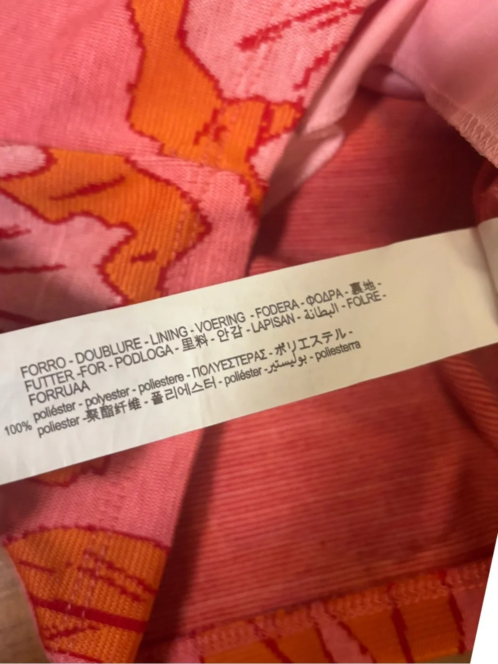 Zara Pink & Orange Floral Jacquard Knit Crop Top
